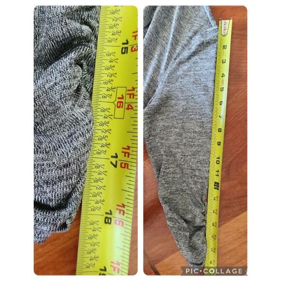 Joseph Ribkoff Long Open Cardigan Tie Waist Ruched Sleeve, Grey/Lurex US 12 - Picture 10 of 11